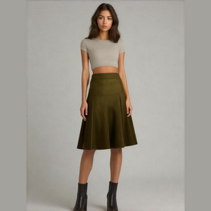 Laila Jayde Emerald Green Suede Circle Skirt NWT SP